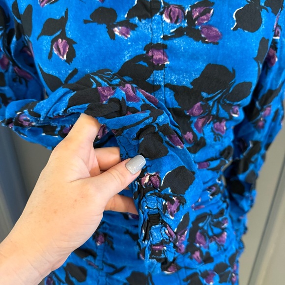 Zara Blue and Purple Long Sleeve Dress. - Picture 7 of 7